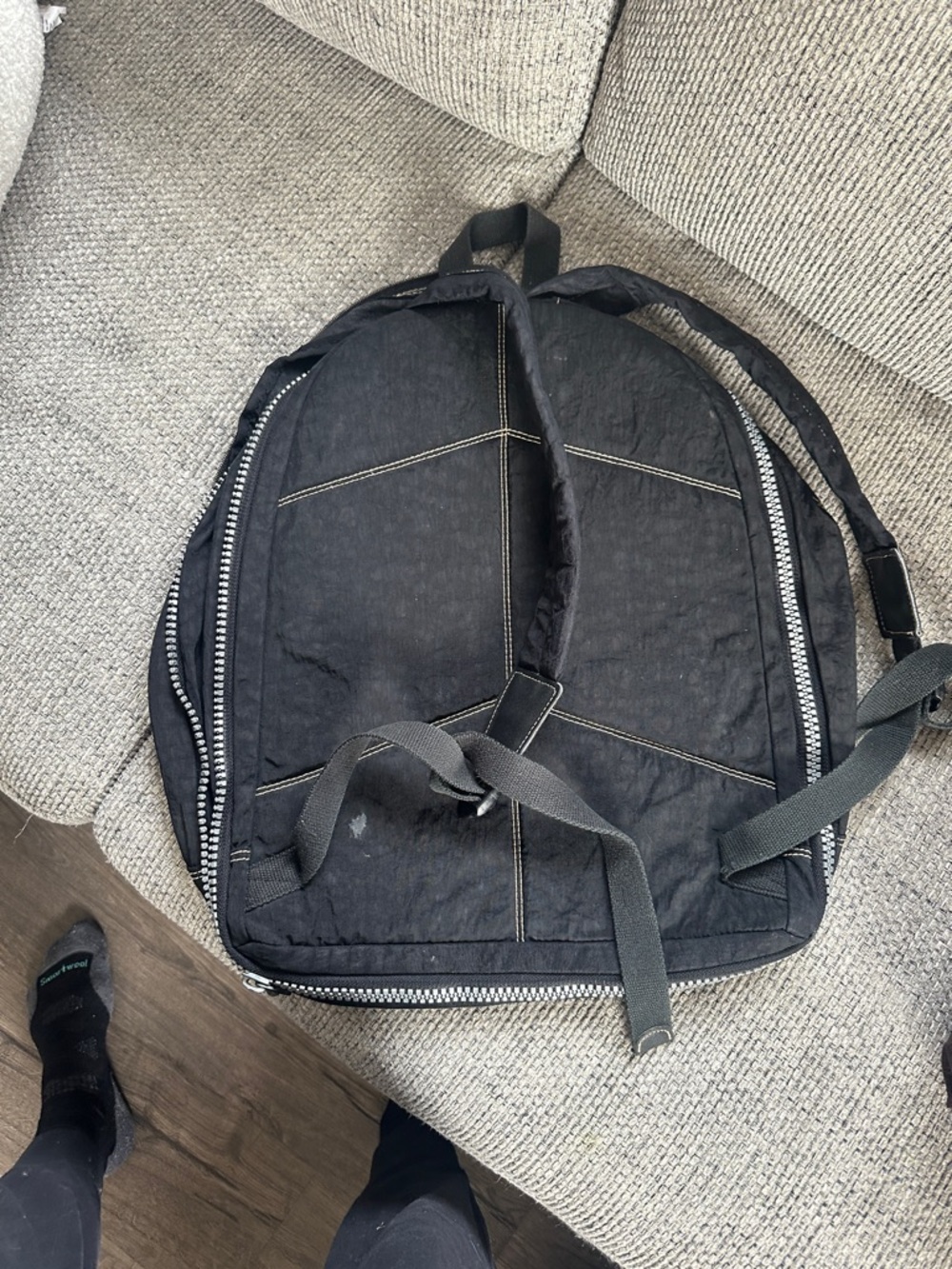 Kipling Black Nylon Backpack with Front Logo Patch - Picture 3 of 3